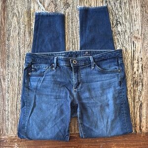 ✨ AG Adriano Goldschmied Dark Blue Ankle Crop Jeans✨